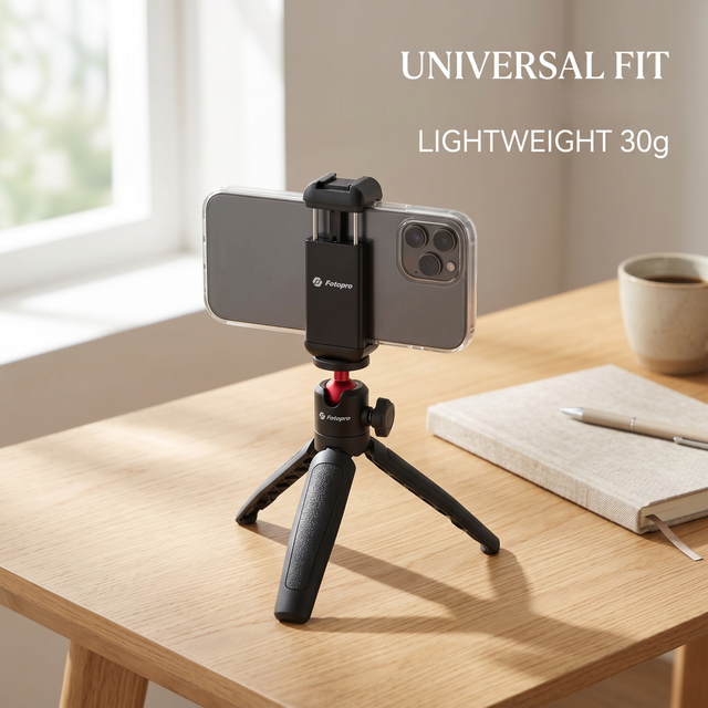 Fotopro Universal SJ-8 Phone Clip Lightweight Adjustable Mobile Phone Clamp for Phone Selfie Stick