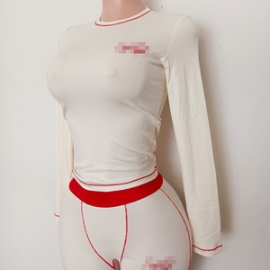 2026 Fall Women Legging <strong>Set</strong> <strong>Embroidery</strong> Logo Loungwear Cotton Ribbed Women Y2k Clothing Two Piece <strong>Set</strong> - Product Image 2