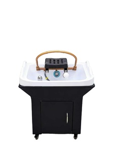Bac de lavage capillaire mobile avec tuyau d'eau, circulation d'eau vapeur, lit de lavage pour salon de beauté et coiffure - Product Image 6