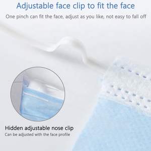 Penutup wajah sekali pakai, motif merah muda <span class=keywords><strong>3</strong></span> lapis, Respirator bersertifikasi EN149 dengan 95%/98%/99% BFE pola datar tipe I/II/IIR - Product Image 3