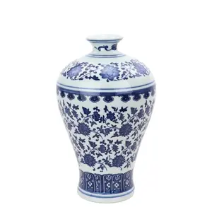 RZMX03-06 Jingdezhen Modern mavi ve beyaz ev dekorasyon çiçek resim seramik vazo
