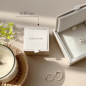 Nhãn hiệu riêng cao cấp sang trọng Vòng cổ hiển thị hộp đồ trang sức gỗ cầm tay Đặc biệt giấy trường hợp từ hộp đồ trang sức bao bì - Product Image 3