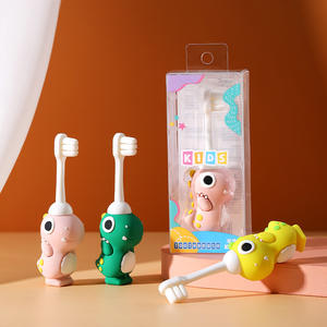 Sikat gigi dinosaurus bayi bebas BPA untuk bulu ekstra lembut balita dirancang untuk gusi gigi halus untuk anak-anak 12 bulan ke atas - Product Image 3