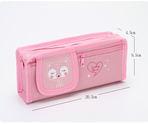 Vente en gros d'un joli étui à crayons à fermeture éclair à motif personnalisé pour écolières étui à stylo grande capacité en PU en toile imperméable - Product Image 3