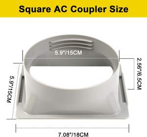 <span class=keywords><strong>Accessoires</strong></span> pour <span class=keywords><strong>climatiseur</strong></span> portable léger de 5,9 pouces en ABS écologique : Raccord de tuyau d'évacuation pour fenêtre carrée industrielle - Product Image 2