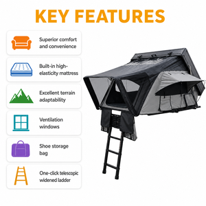 Tente <span class=keywords><strong>de</strong></span> toit rigide en aluminium, imperméable, 4 saisons, pour SUV, camping, OEM - Product Image 3