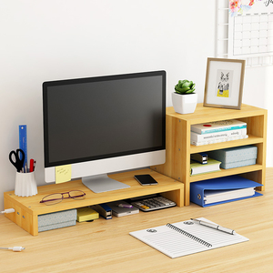 Estante de almacenamiento para ordenador de escritorio, organizador de madera de pie de buena calidad para Monitor de portátil - Product Image 5