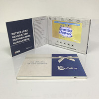Carte de vœux personnalisée avec écran LCD de haute qualité, 7 pouces, couverture rigide A5, brochure vidéo LCD pour le marketing d'entreprise