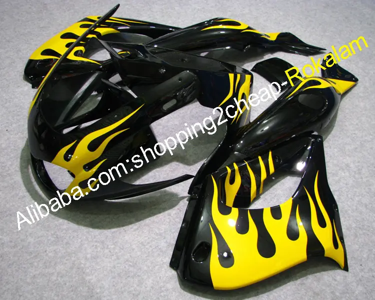 ZF-1000R Bodi Bagian Hadiah untuk Yamaha YZF1000R Thunderace 1997-2007 YZF 1000R Kuning Api Hitam ABS Fairings Kit