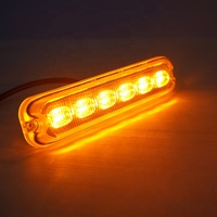 Fendo 10-30V 12-LED 24W LED-Stroboskoplicht Superhelle Arbeitsleuchten IP69K Wasserdicht Bernsteinfarbene Stroboskopleiste 19 Verschiedene Blinkmodi