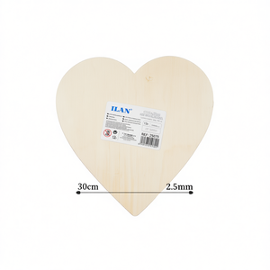 Cuori in Legno ILAN 30Cm 12 Pezzi per Decorazioni Fai-da-Te - Product Image 2