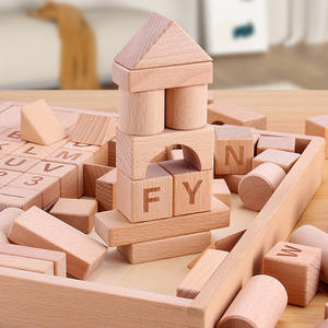 Jouets en bois <span class=keywords><strong>de</strong></span> couleur bois naturel pour <span class=keywords><strong>la</strong></span> construction, <span class=keywords><strong>matériel</strong></span> <span class=keywords><strong>de</strong></span> <span class=keywords><strong>maternelle</strong></span>, petites classes - Product Image 1