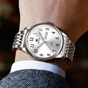 ของขวัญวันพ่อ นาฬิกาธุรกิจสำหรับผู้ชาย สำหรับวัยกลางคนและผู้สูงอายุ นาฬิกาควอตซ์ตัวเลขขนาดใหญ่ สายหนัง กันน้ำ 10 มม. - Product Image 4