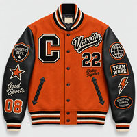 Veste universitaire brodée sur mesure, tissu vintage de qualité supérieure, coupe ample, fermeture à boutons-pression, design de logo streetwear, veste universitaire de qualité pour homme