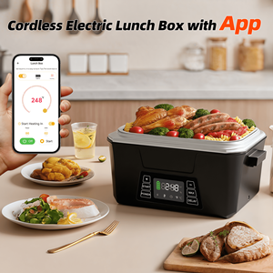 Boîte <span class=keywords><strong>à</strong></span> lunch <span class=keywords><strong>chauffante</strong></span> Herrfilk 27000mAh 80W 1.5L <span class=keywords><strong>à</strong></span> chauffage rapide, boîte <span class=keywords><strong>à</strong></span> lunch électrique sans fil avec contrôle par application - Product Image 2
