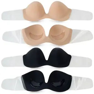 Factory direct sale seamless underwear for women comfortable seamless strapless zip rubber sole invisible silicone half cup