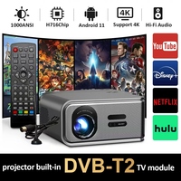 Proyector de Video LED DVB-T2 Empresarial 4K Android Smart Nuevo USB Wifi Phone TV Stick Cine en Casa Proyector de Películas 3D