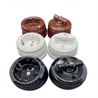 Interrupteurs rotatifs en céramique de porcelaine murale de style rétro, durables pour une utilisation domestique, blanc, max 10A 250V
