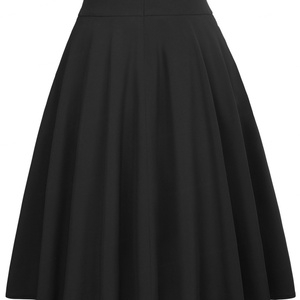 Jupe plissée longue à la cheville, froncée et fluide, taille haute, coupe trapèze, avec poches, style skater évasée en tricot pour femme – Vente en gros personnalisée - Product Image 3