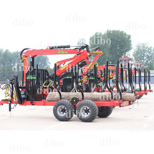 高品质TUV CE森林伐木拖车，带抓钩安装2个操纵杆电动比例控制木材起重机待售 - Product Image 2