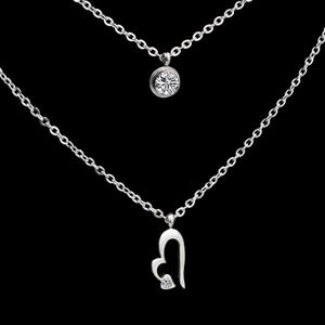 Collar de Acero Inoxidable con Doble Cadena y Circonitas, Chapado en Oro 18K, Estilo Moderno, Precio al por Mayor, Ideal para Fiestas y Citas, Regalo - Product Image 4