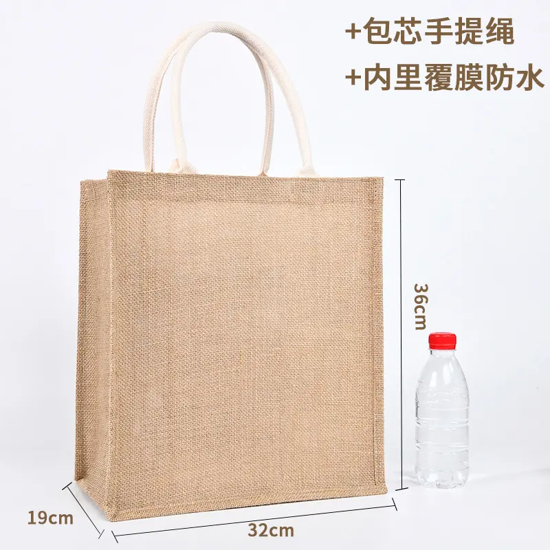 Personalizzazione all'ingrosso stampato Eco Friendly Fashion riutilizzabile juta Gift Beach Tote Bag drogheria Shopping borse di iuta