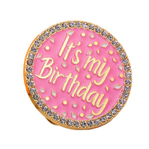 Broche de Pastel de Cumpleaños Rosa de Diseño Moderno, Lindo Accesorio de Aleación con Personalidad Digital para Regalo de Boda o Fiesta - Product Image 1