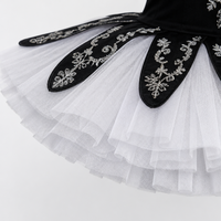 Robe de ballet tutu classique professionnelle sans manches, en gaze brodée et velours, pour enfant fille, idéale pour la danse et les fêtes