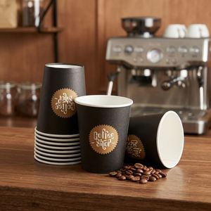Gobelets jetables personnalisables de 8, 12, 16 oz pour café, bubble tea, milk tea - Gobelets personnalisés à bas prix avec logo estampé pour Noël - Product Image 3
