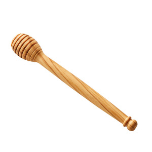 Cuchara de madera de olivo, palo para mezclar de madera maciza de calidad alimentaria para servir miel y mermelada - Product Image 2