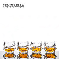 Vente en gros Ensemble de carafe à whisky en cristal à l'ancienne Cadeau Noël en verre à la chaux sodée sans plomb
