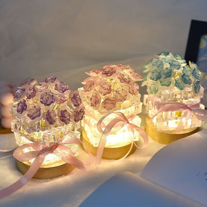 Premium handmade DIY rose ice cube night <b>light</b> material package 520 Valentine's Day gift for girlfriend's birthday - Product Image 5