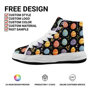 Zapatos de Lona Ligeros con Cordones, Retro, Personalizados OEM/ODM, para Hombre y Mujer, Tema de Pascua FN039-26009026-1 - Product Image 2