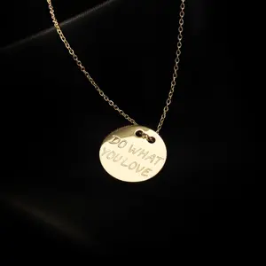 customized inspirational engraved DO WHAT YOU LOVE coin necklace women jewelry