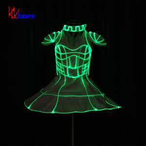 Abito Catsuit LED 3D Luminoso con Gonna da Balletto <span class=keywords><strong>Sexy</strong></span> in Fibra Ottica a Colori Completi, Abbigliamento da Danza Luminoso, Vestito Luminoso per Danza - Product Image 2