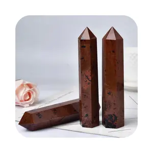 natural Crystals spiritual Semi-Precious Stone Tower polished Red Mahogany Obsidian Points Stones For fengshui decorations