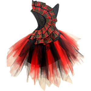 best men's black dress pants Red And Black Plaid Short Dress main image 0