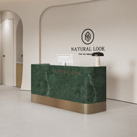 Mostrador de recepción moderno de madera blanca en oferta para hotel, gimnasio, oficina, tienda de ropa, mostrador comercial.