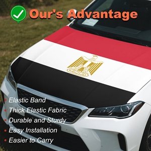 Bandera para Capó de Coche Personalizada al por Mayor, Diseño <span class=keywords><strong>Egipto</strong></span>, 130x150 cm, con Cordón Elástico, Protección UV, Ideal para Coches Medianos - Product Image 3