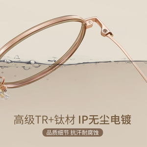 Gafas Retro con montura redonda para mujer, montura pequeña ultraligera marrón de alta gama con protección contra luz azul Danyang 123638 - Product Image 4