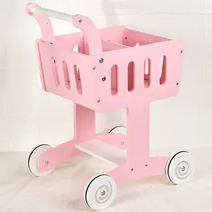 Baby Play House Overtime Shopping Wooden Pink Supermarket Puzzle Walker Push Toys Educational Toy