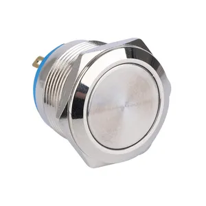 Momentary NO-OFF Flat Round Head 3Pin Terminals Stainless Steel Metal 1no1nc 12v on off 1no1nc led push button switch