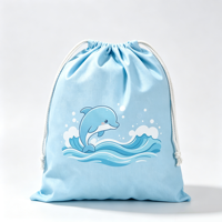 Sac à cordon personnalisé en non-tissé imprimé feuilles de palmier flamant rose, pochette de rangement réutilisable anti-poussière pour les voyages à la plage et les activités sportives