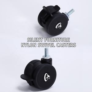 Hochbelastbare 50mm 65mm Schwarze Universal-Rollen aus Kunststoff mit Bremse Lenkrollen für Badezimmer - Product Image 4