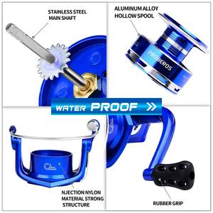 Moulinet de pêche <span class=keywords><strong>Barracuda</strong></span> haute résistance 5.2:1, moulinet de pêche en eau salée à main gauche, bobine en alliage d'aluminium, poignée en caoutchouc pour débutants, 1000-6000 - Product Image 4