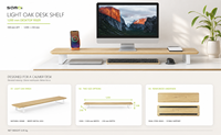 Support d'écran en bois personnalisé avec espace de rangement pour ordinateur portable, fabriqué en Chine
