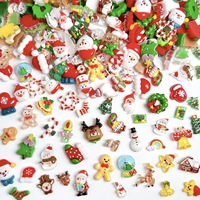 NOUVEAU Kit de 60 Breloques Rondes en Résine Mignonnes de Noël, Style Dessin Animé, en Gros, pour Coques de Téléphone, Ongles et Scrapbooking