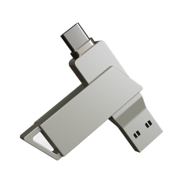 High Quality Rotatable USB C Flash Drive Shell, USB a + Type C Dual Port U Disk Case for Smartphone/PC/Laptop