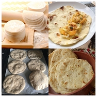 JUYOU Petite farine tortilla roti chapati Arabe pain pita samosa empanada disque peau pâte boulette emballage faisant la machine