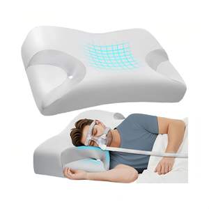 Bantal Penyangga Leher Busa Memori Kain Bambu untuk Tidur Menyamping Anti Tungau Debu Meredakan Nyeri Leher dan Bahu Meningkatkan Kualitas Tidur - Product Image 1